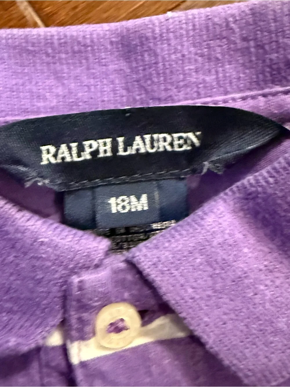 Ralph Lauren Baby Girls 18M Purple Striped Polo Dress & Bloomers Set